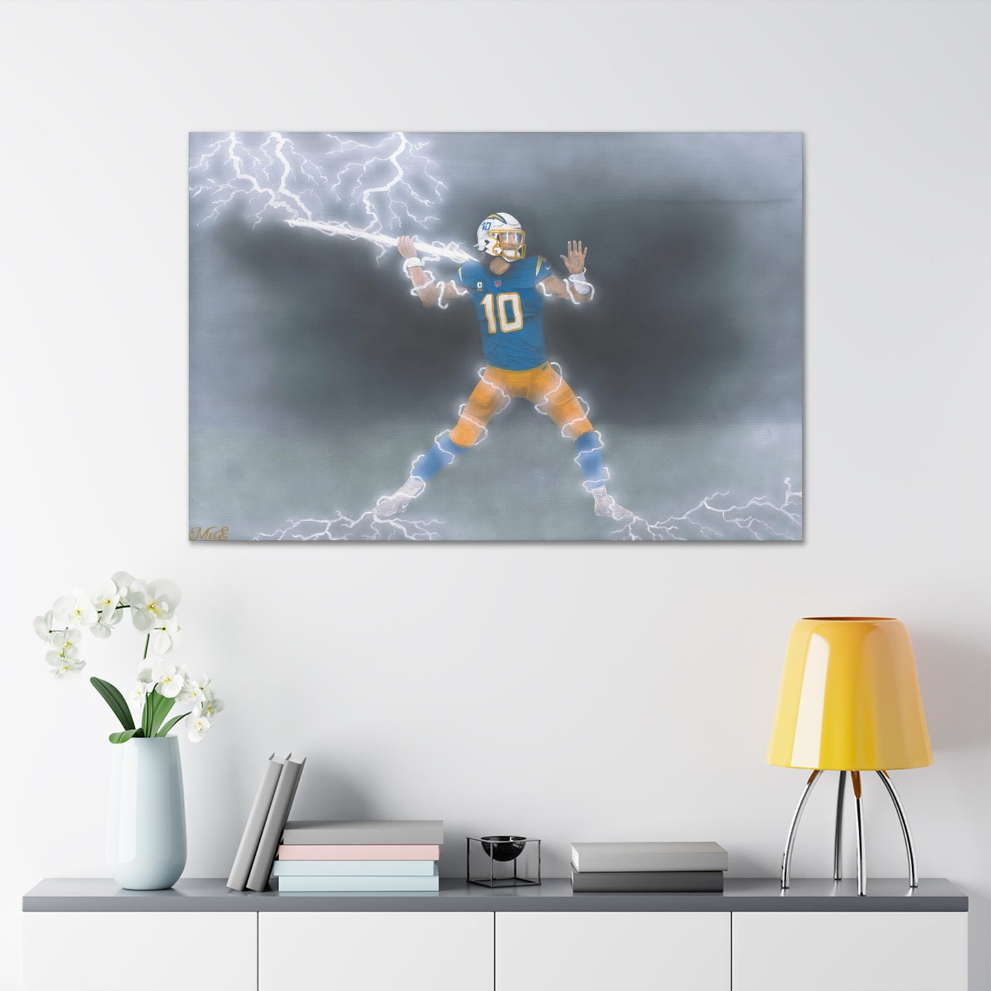Chargers Justin Herbert Canvas Gallery Wrap